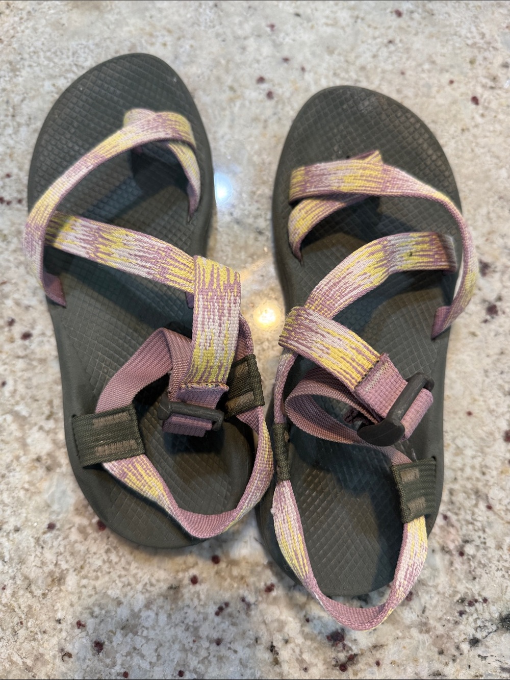 Chaco Women's Sandals with Pink and Yellow Patterned Straps